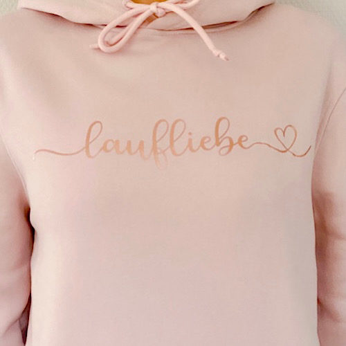 Hoodie „lauf_liebe“ (Unisex), Biobaumwolle