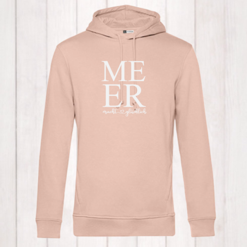 Hoodie „MEER macht glücklich“ (Unisex), Biobaumwolle