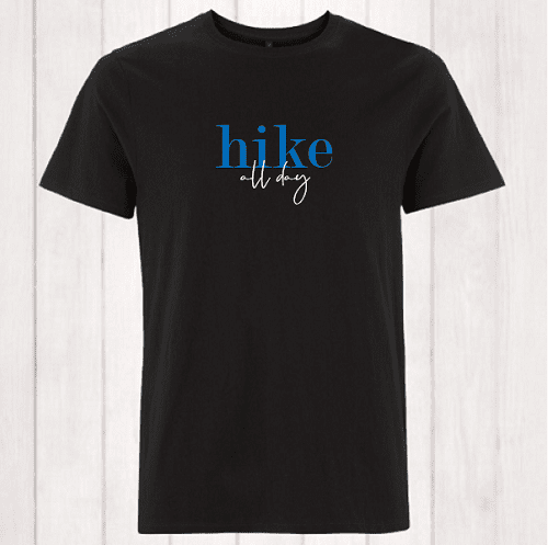 T-Shirt „hike all day“ (Herren), Biobaumwolle
