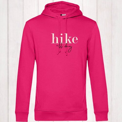 Hoodie „hike all day“ (Unisex), Biobaumwolle