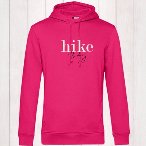 Hoodie „hike all day“ (Unisex), Biobaumwolle